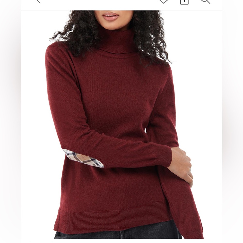 NWT: BARBOUR PENDLE ROLL COLLAR SWEATER - BURGUNDY, Size 6 (USA)